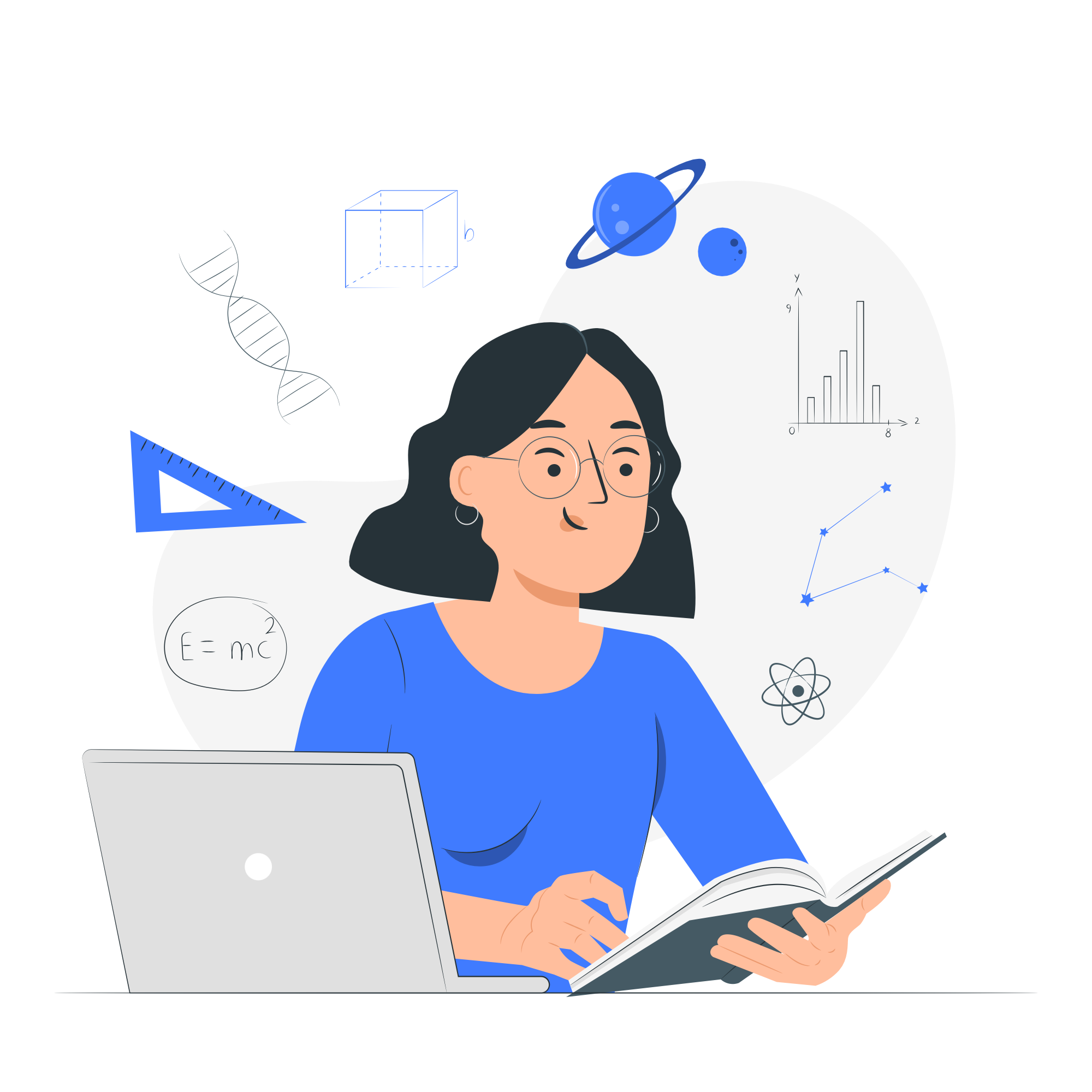 Learner studying at desk